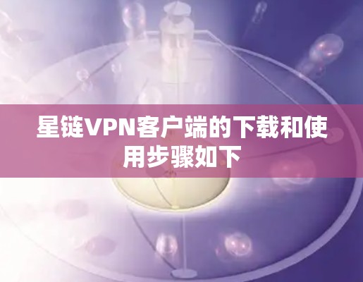 星链VPN客户端的下载和使用步骤如下