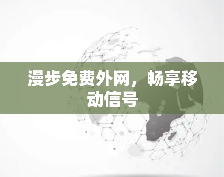 漫步免费外网，畅享移动信号