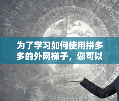 为了学习如何使用拼多多的外网梯子，您可以按照以下步骤进行