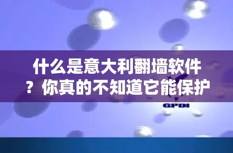 什么是意大利翻墙软件？你真的不知道它能保护你的网络隐私吗？