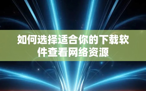如何选择适合你的下载软件查看网络资源