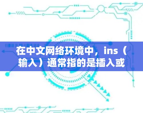 在中文网络环境中，ins（输入）通常指的是插入或输入操作。因此，ins不翻墙软件可能是指一种可以在不翻墙的情况下插入视频或文件的软件