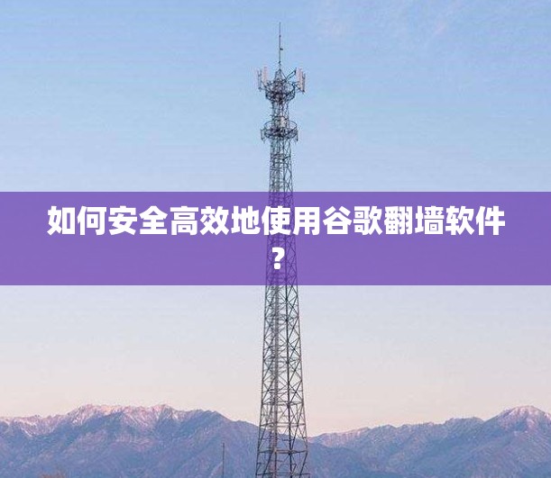 如何安全高效地使用谷歌翻墙软件？