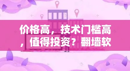 价格高，技术门槛高，值得投资？翻墙软件推荐