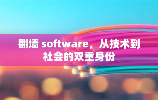 翻墙 software，从技术到社会的双重身份