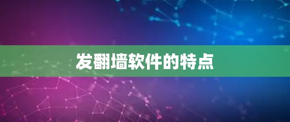 发翻墙软件的特点