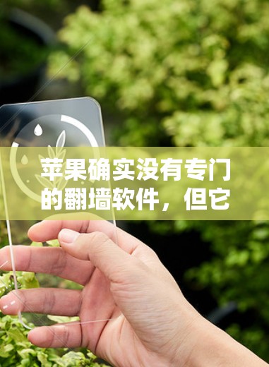 苹果确实没有专门的翻墙软件，但它们提供了多种方式来实现翻墙，包括网络连接、物理设备或使用苹果的设备管理功能。以下是一些方法