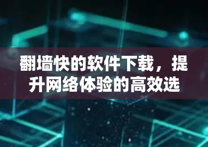 翻墙快的软件下载，提升网络体验的高效选择
