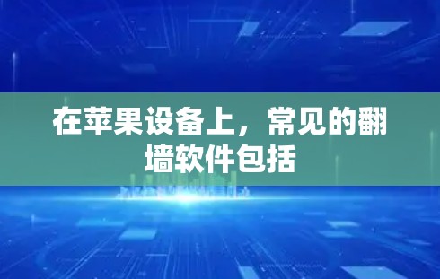 在苹果设备上，常见的翻墙软件包括