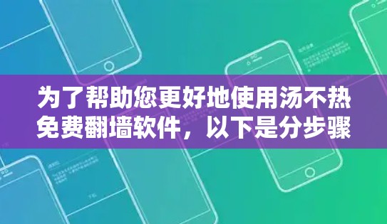 为了帮助您更好地使用汤不热免费翻墙软件，以下是分步骤的解决方案
