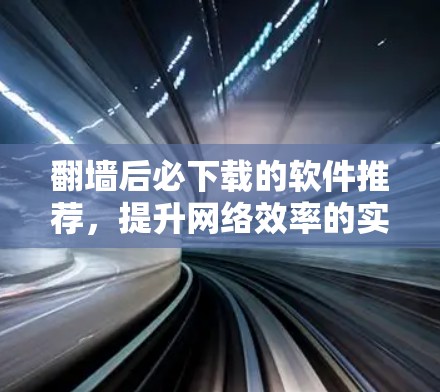 翻墙后必下载的软件推荐，提升网络效率的实用工具