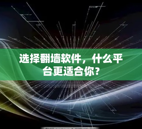 选择翻墙软件，什么平台更适合你？