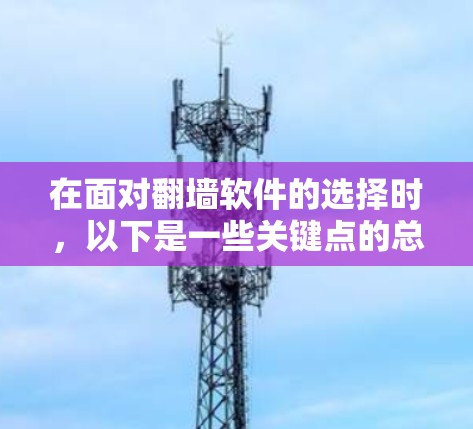 在面对翻墙软件的选择时，以下是一些关键点的总结