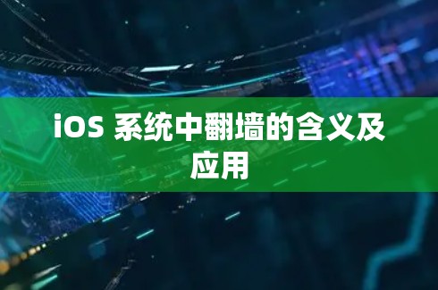 iOS 系统中翻墙的含义及应用